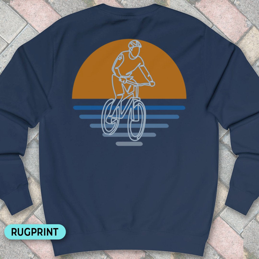 MTB zonsondergang rugprint Sweater