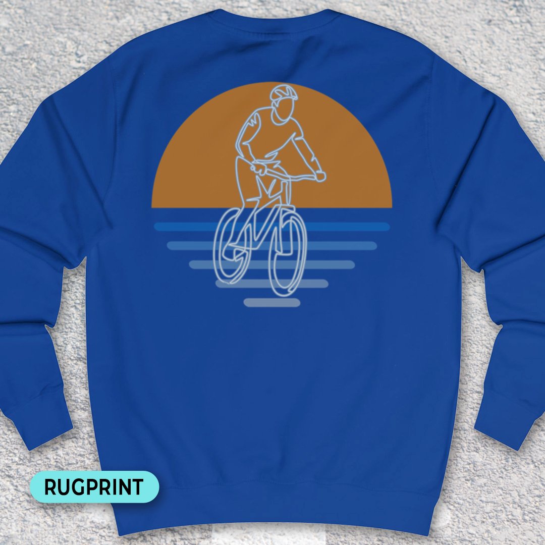 MTB zonsondergang rugprint Sweater