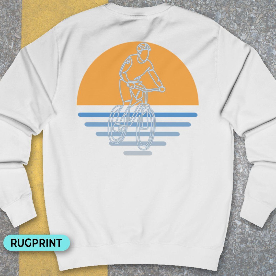 MTB zonsondergang rugprint Sweater
