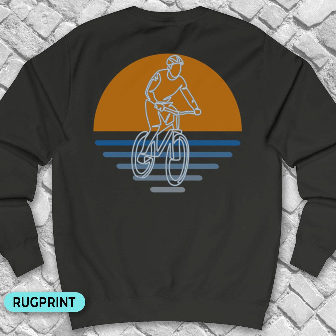 MTB zonsondergang rugprint Sweater