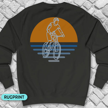 MTB zonsondergang rugprint Sweater