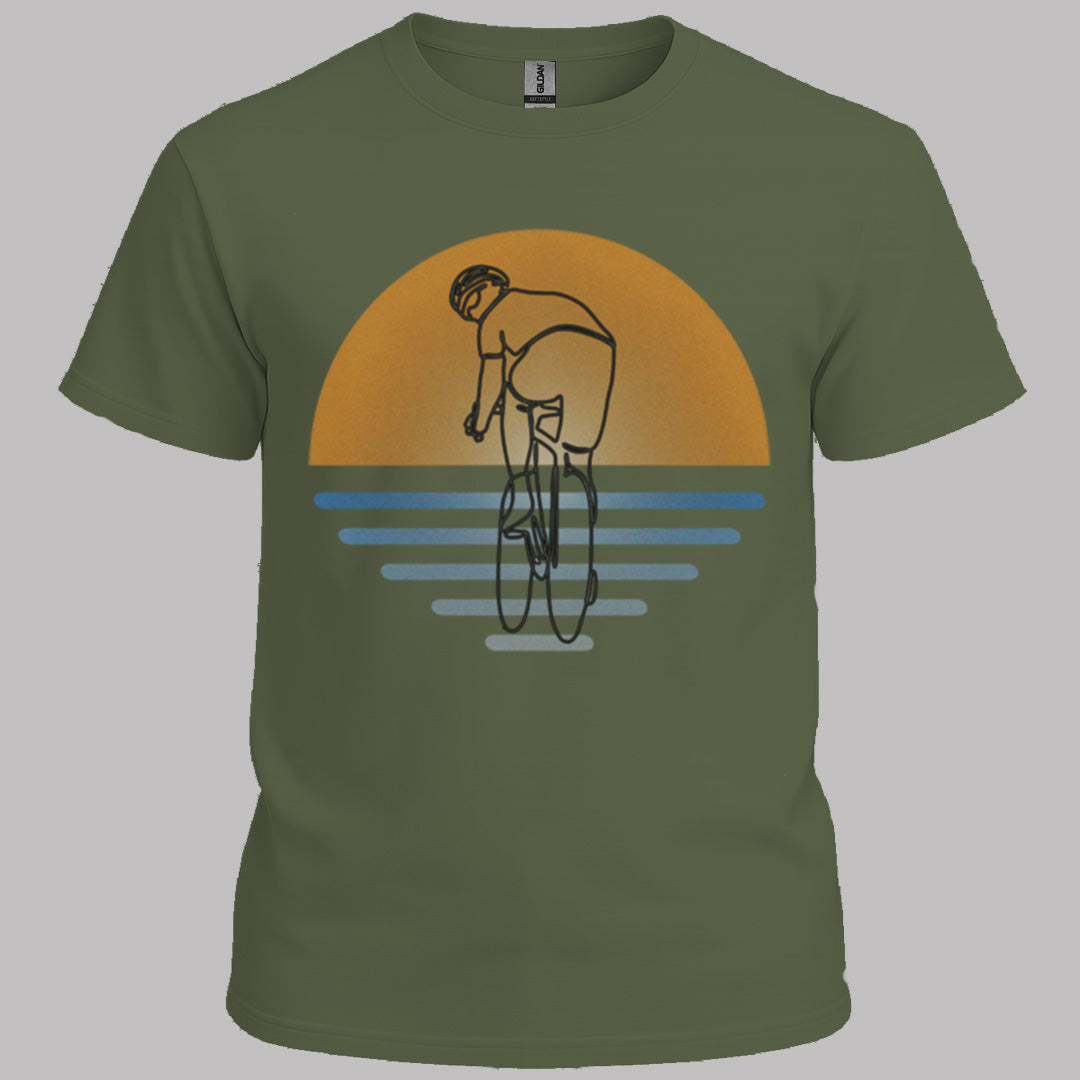Koersfietser zonsondergang T‑Shirt