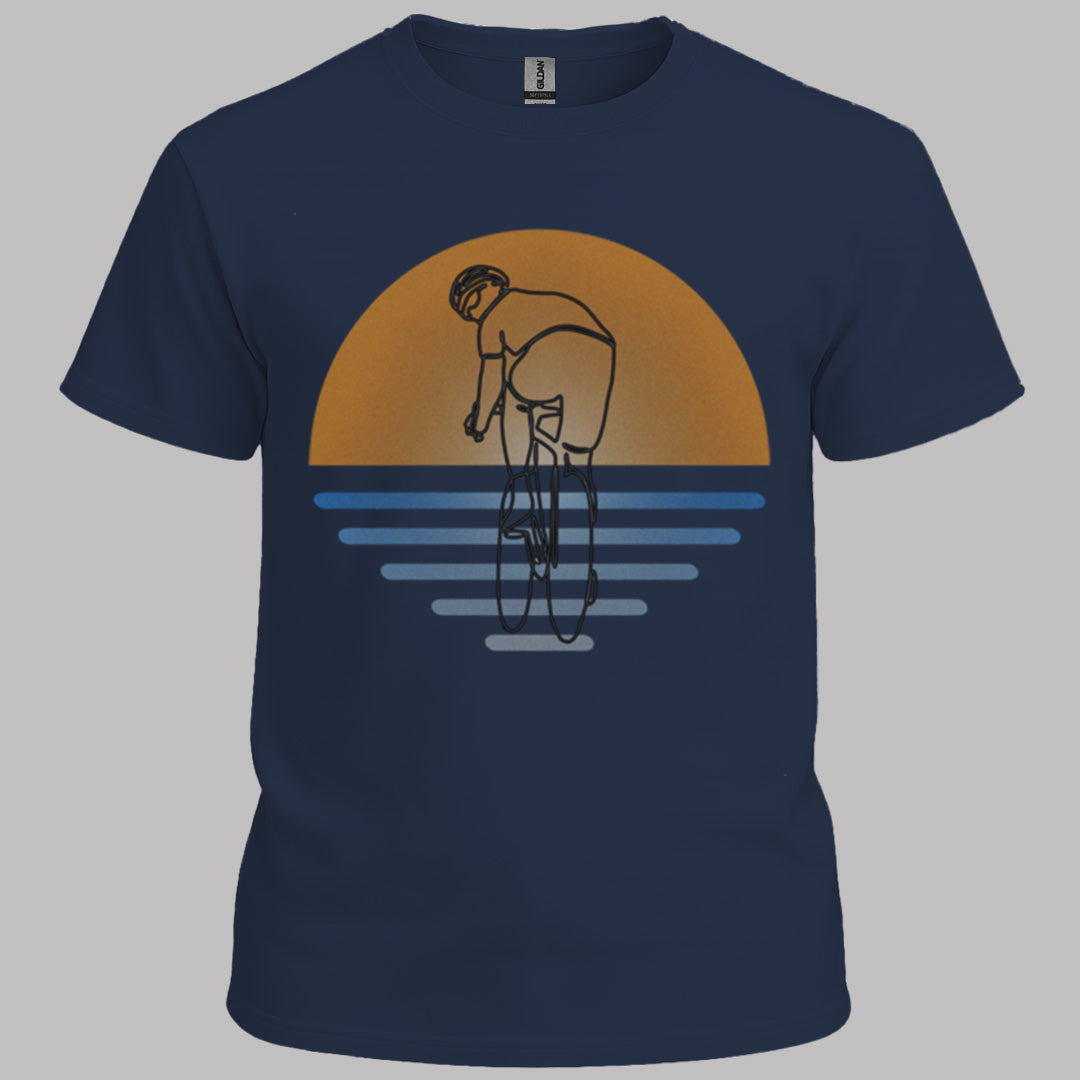 Koersfietser zonsondergang T‑Shirt