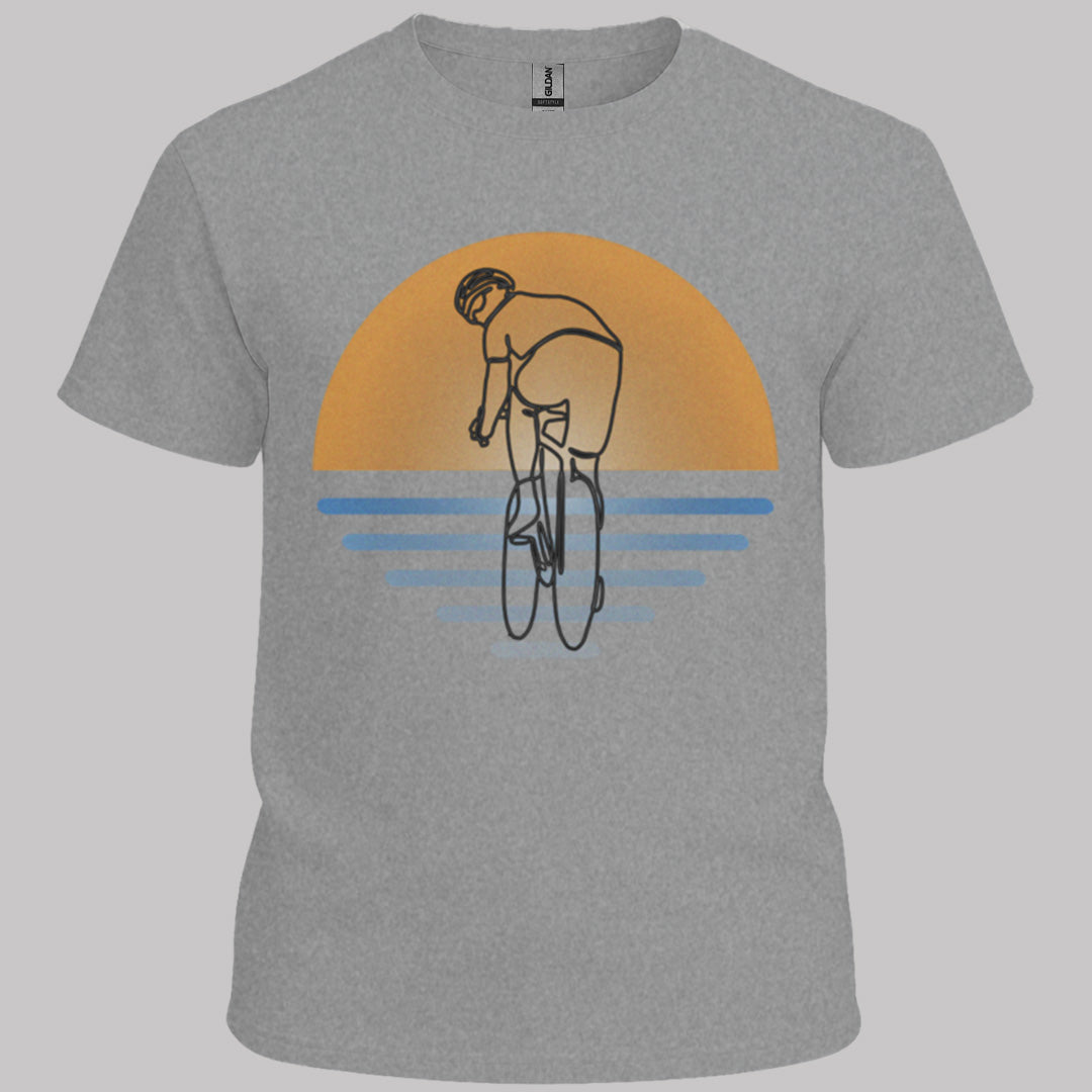 Koersfietser zonsondergang T‑Shirt