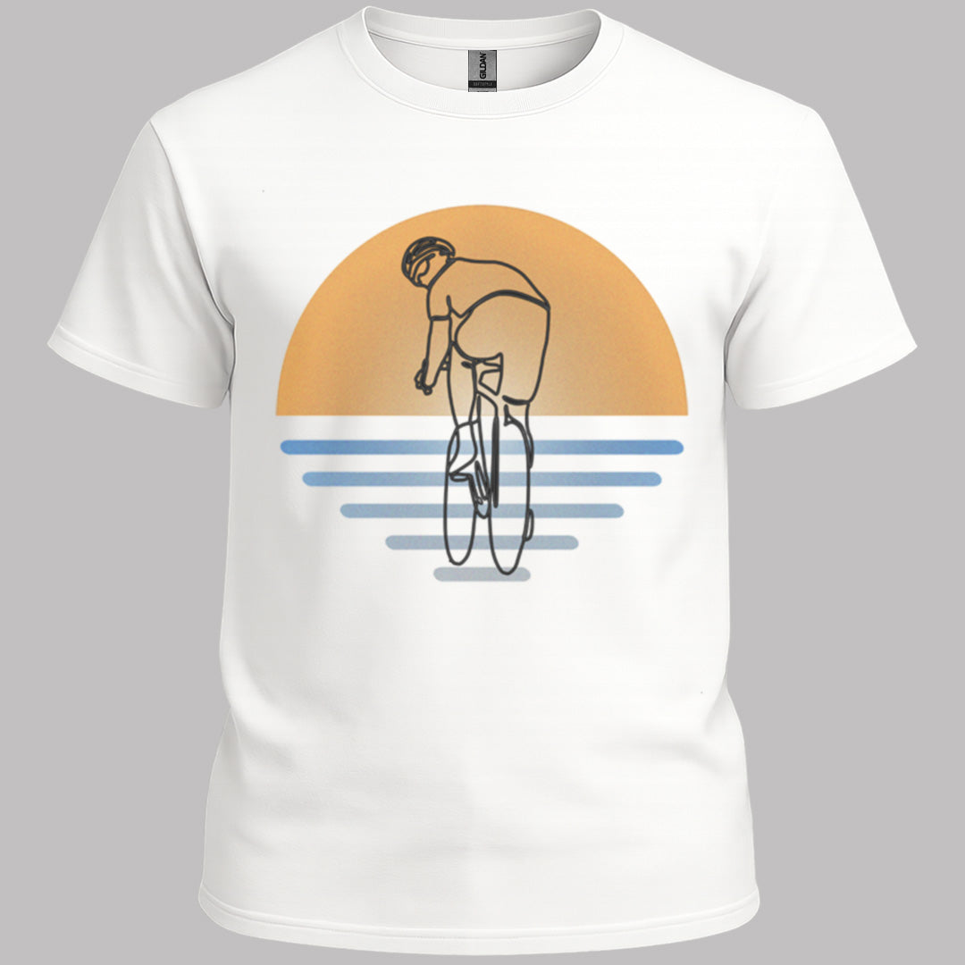 Koersfietser zonsondergang T‑Shirt