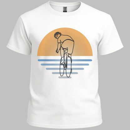 Koersfietser zonsondergang T‑Shirt