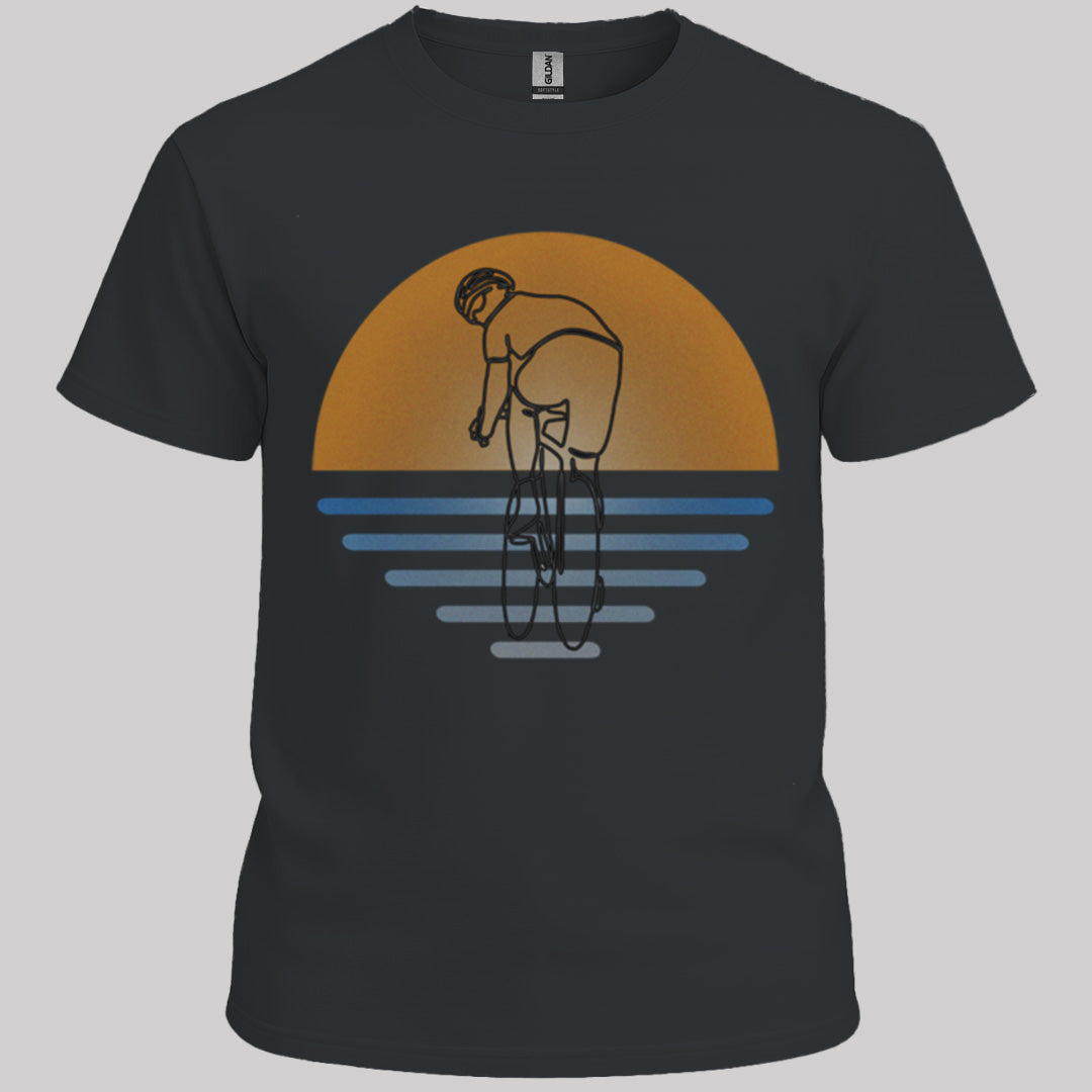 Koersfietser zonsondergang T‑Shirt