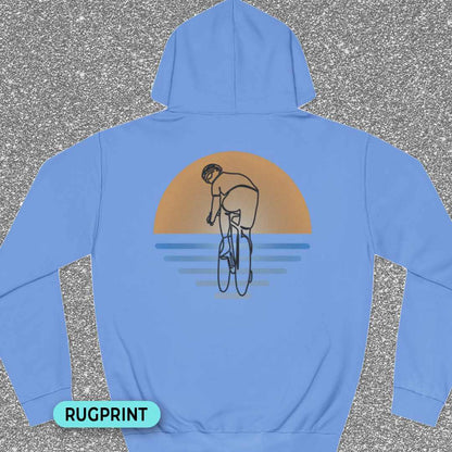 Koersfietser zonsondergang rugprint Hoodie