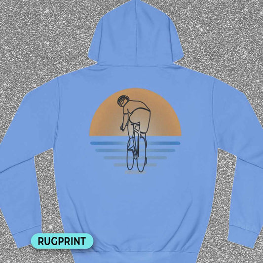 Koersfietser zonsondergang rugprint Hoodie