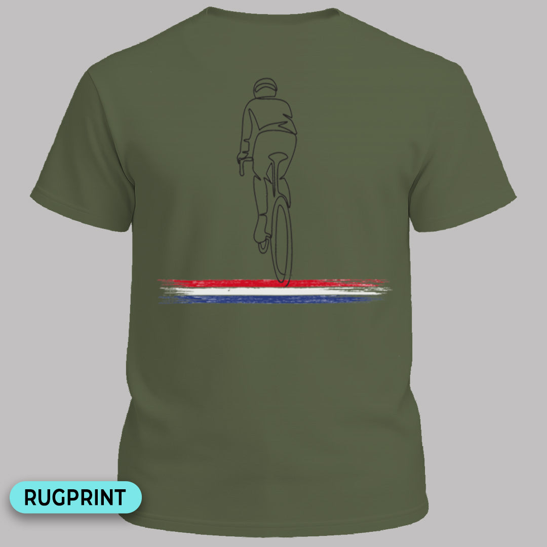 Wielrenner Nederlandse driekleur rugprint T‑Shirt