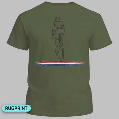 Wielrenner Nederlandse driekleur rugprint T‑Shirt