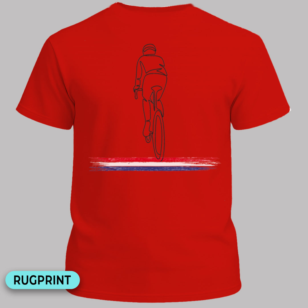 Wielrenner Nederlandse driekleur rugprint T‑Shirt