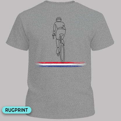Wielrenner Nederlandse driekleur rugprint T‑Shirt