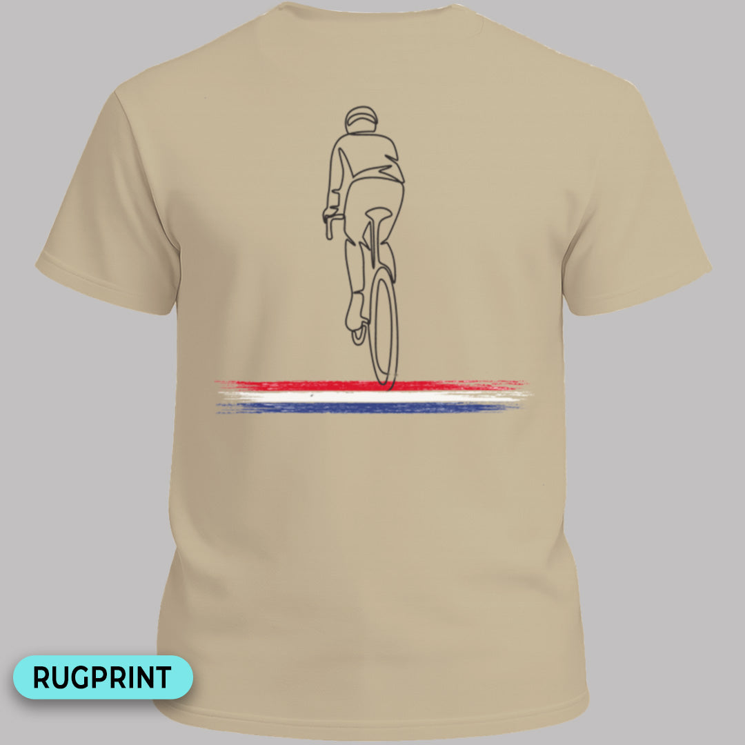 Wielrenner Nederlandse driekleur rugprint T‑Shirt