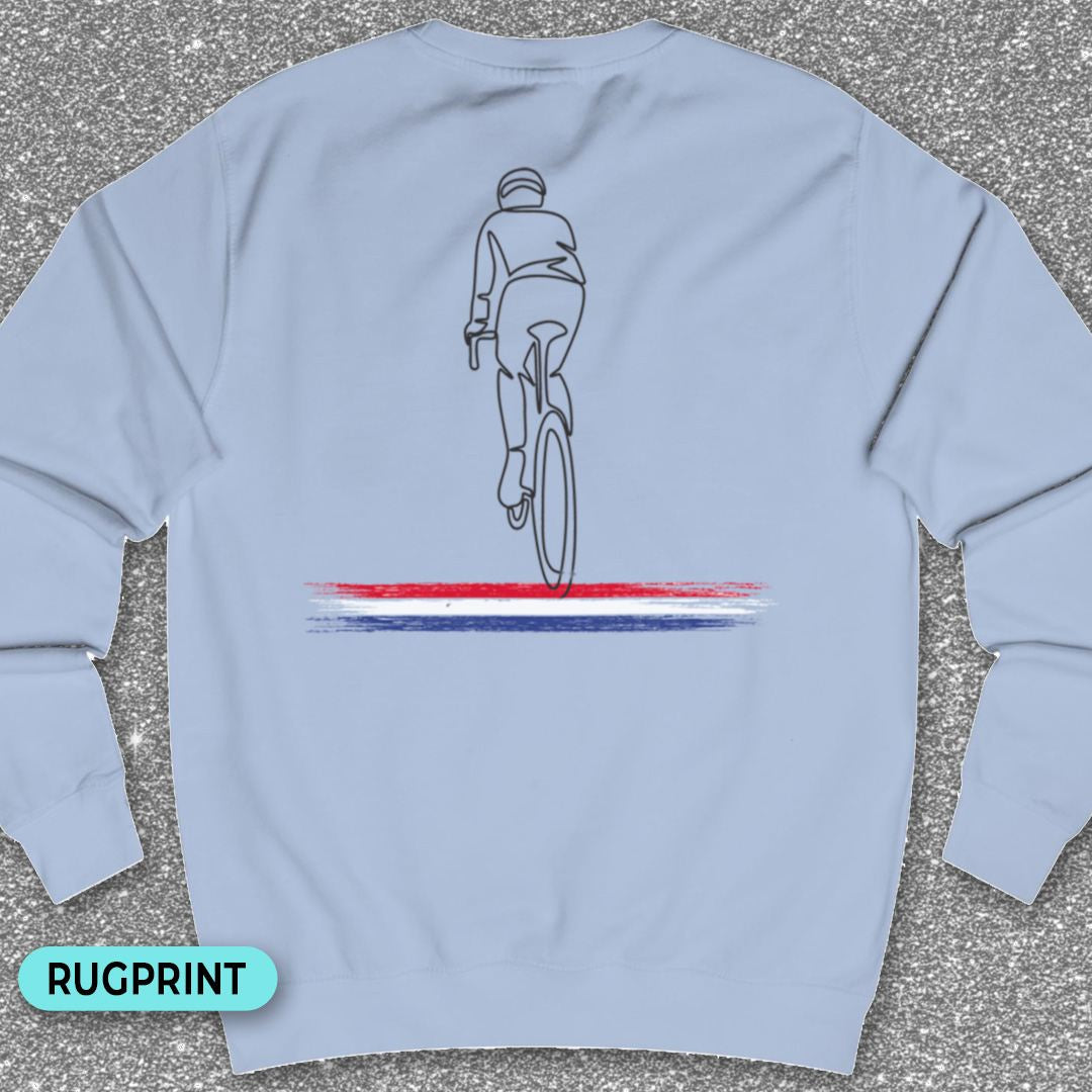 Wielrenner Nederlandse driekleur rugprint Sweater