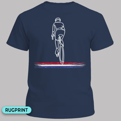 Wielrenner Nederlandse driekleur rugprint T‑Shirt