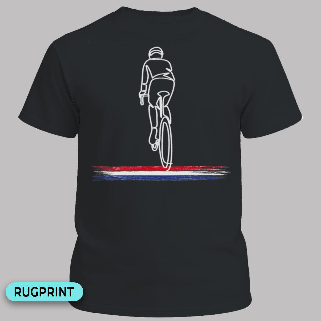 Wielrenner Nederlandse driekleur rugprint T‑Shirt