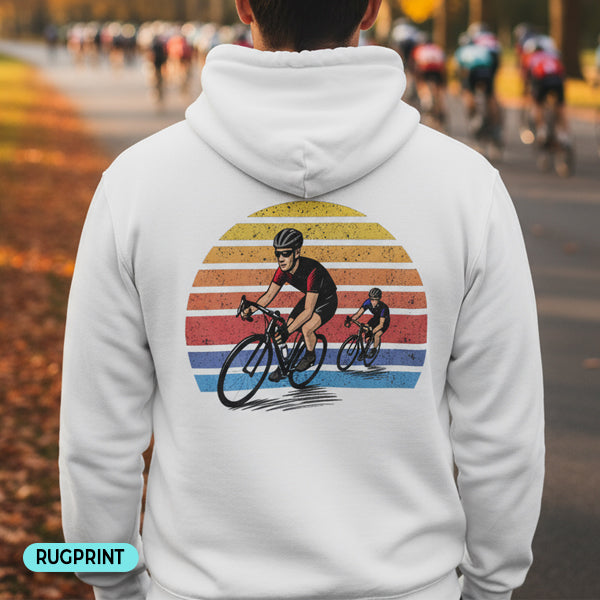 Wielrenners retro zon rugprint Hoodie