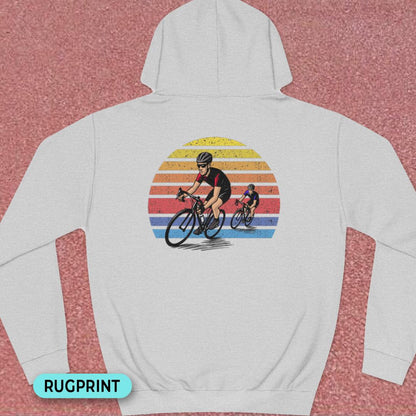 Wielrenners retro zon rugprint Hoodie