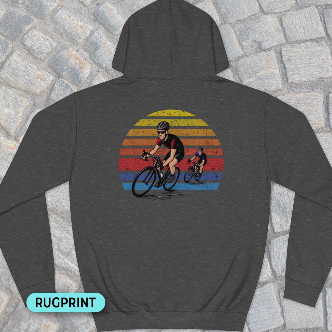 Wielrenners retro zon rugprint Hoodie