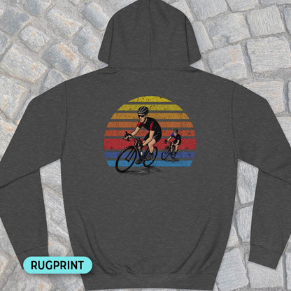 Wielrenners retro zon rugprint Hoodie