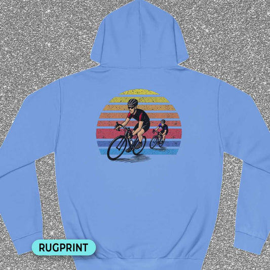 Wielrenners retro zon rugprint Hoodie
