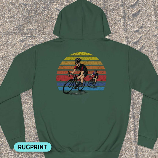 Wielrenners retro zon rugprint Hoodie