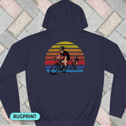 Wielrenners retro zon rugprint Hoodie