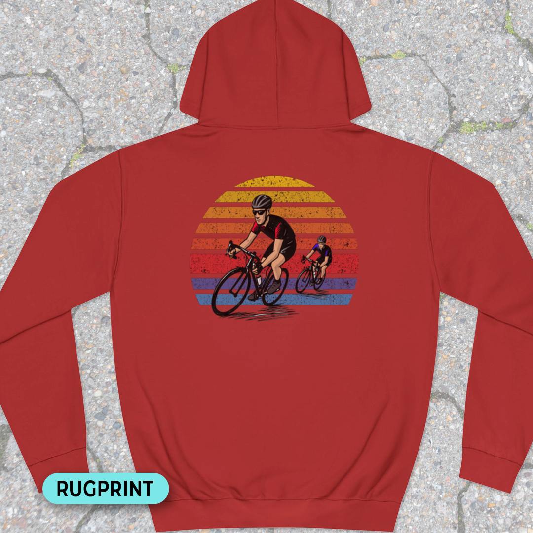Wielrenners retro zon rugprint Hoodie