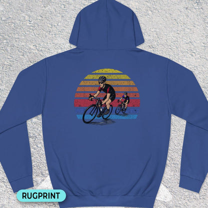 Wielrenners retro zon rugprint Hoodie