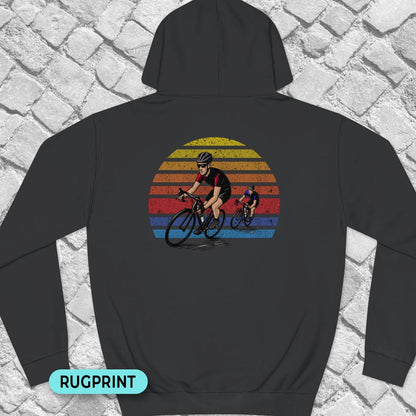 Wielrenners retro zon rugprint Hoodie