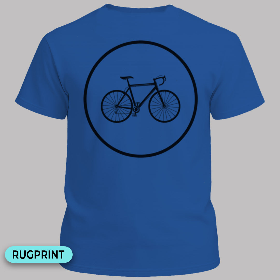 Racefietspad zwart rugprint T‑Shirt