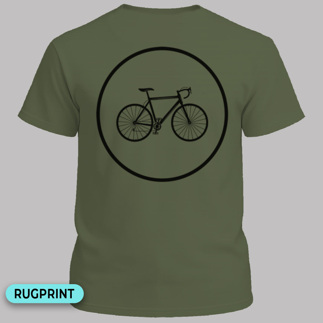 Racefietspad zwart rugprint T‑Shirt