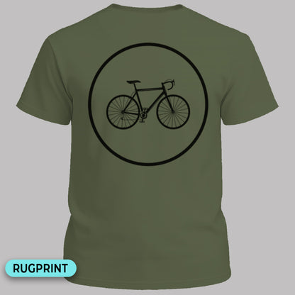 Racefietspad zwart rugprint T‑Shirt
