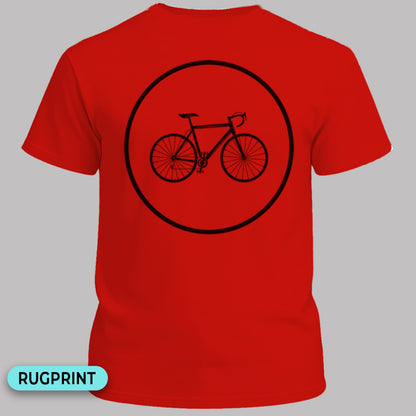Racefietspad zwart rugprint T‑Shirt