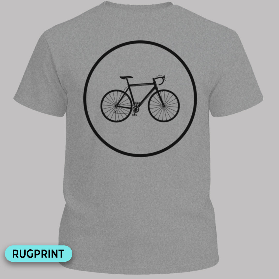 Racefietspad zwart rugprint T‑Shirt