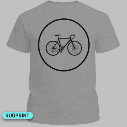 Racefietspad zwart rugprint T‑Shirt