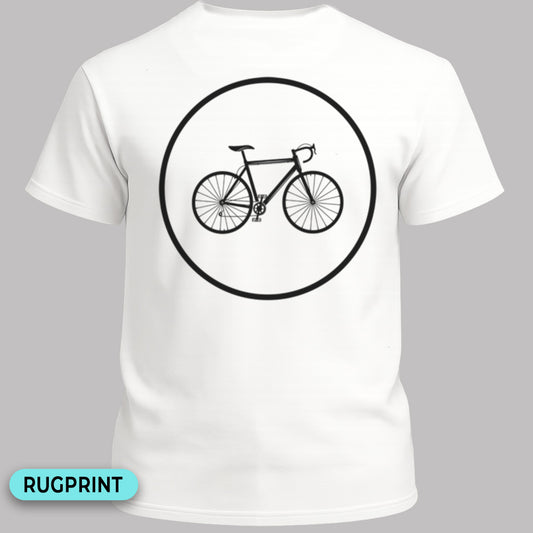 Racefietspad zwart rugprint T‑Shirt