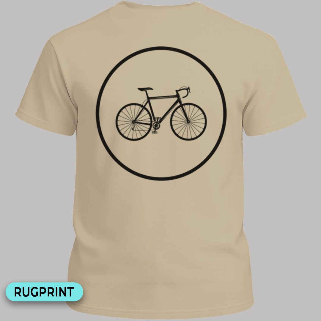 Racefietspad zwart rugprint T‑Shirt