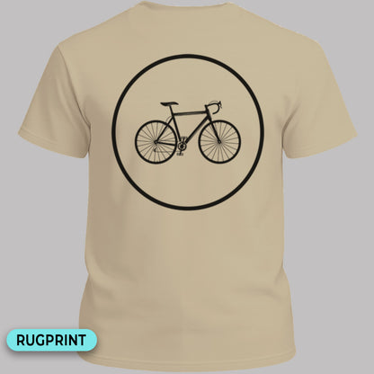 Racefietspad zwart rugprint T‑Shirt