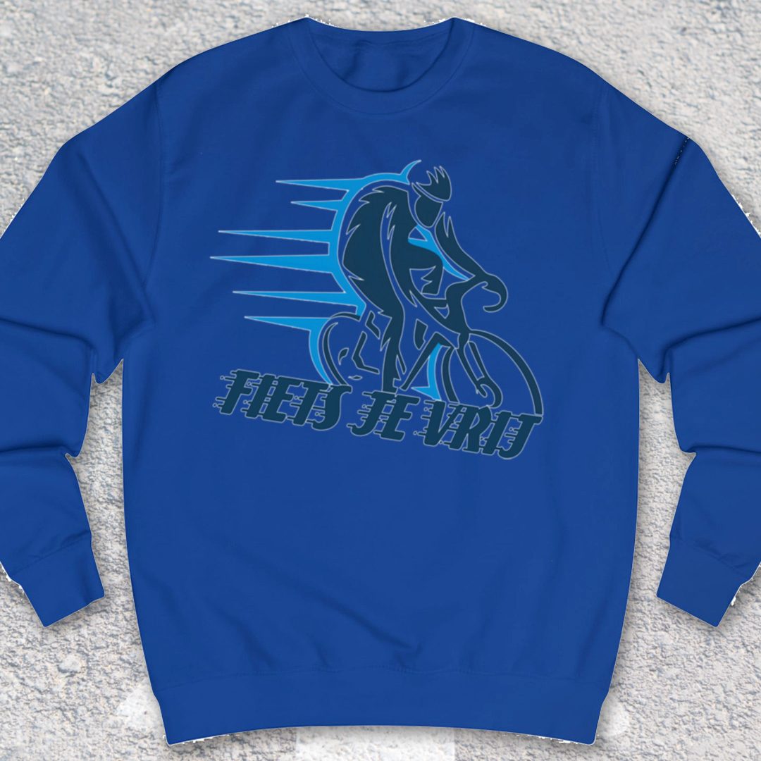 Fiets je vrij blauw Sweater