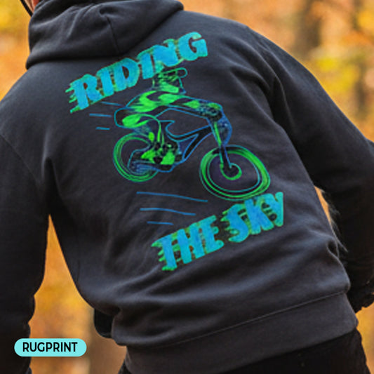 Riding the Sky rugprint Hoodie