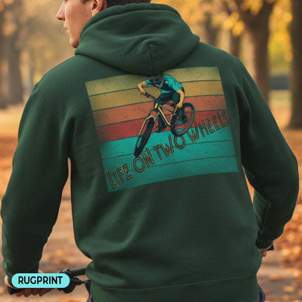 Life on Two Wheels rugprint Hoodie