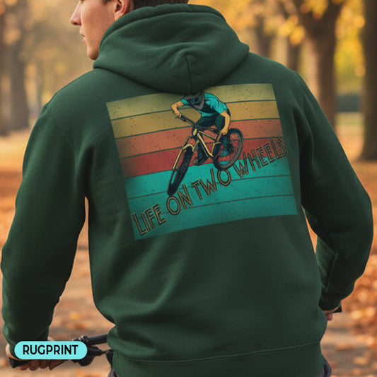 Life on Two Wheels rugprint Hoodie