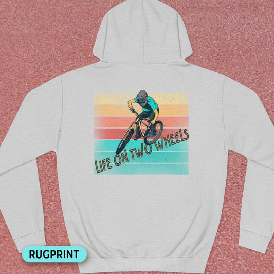 Life on Two Wheels rugprint Hoodie
