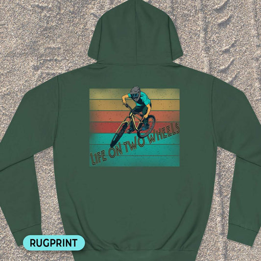 Life on Two Wheels rugprint Hoodie