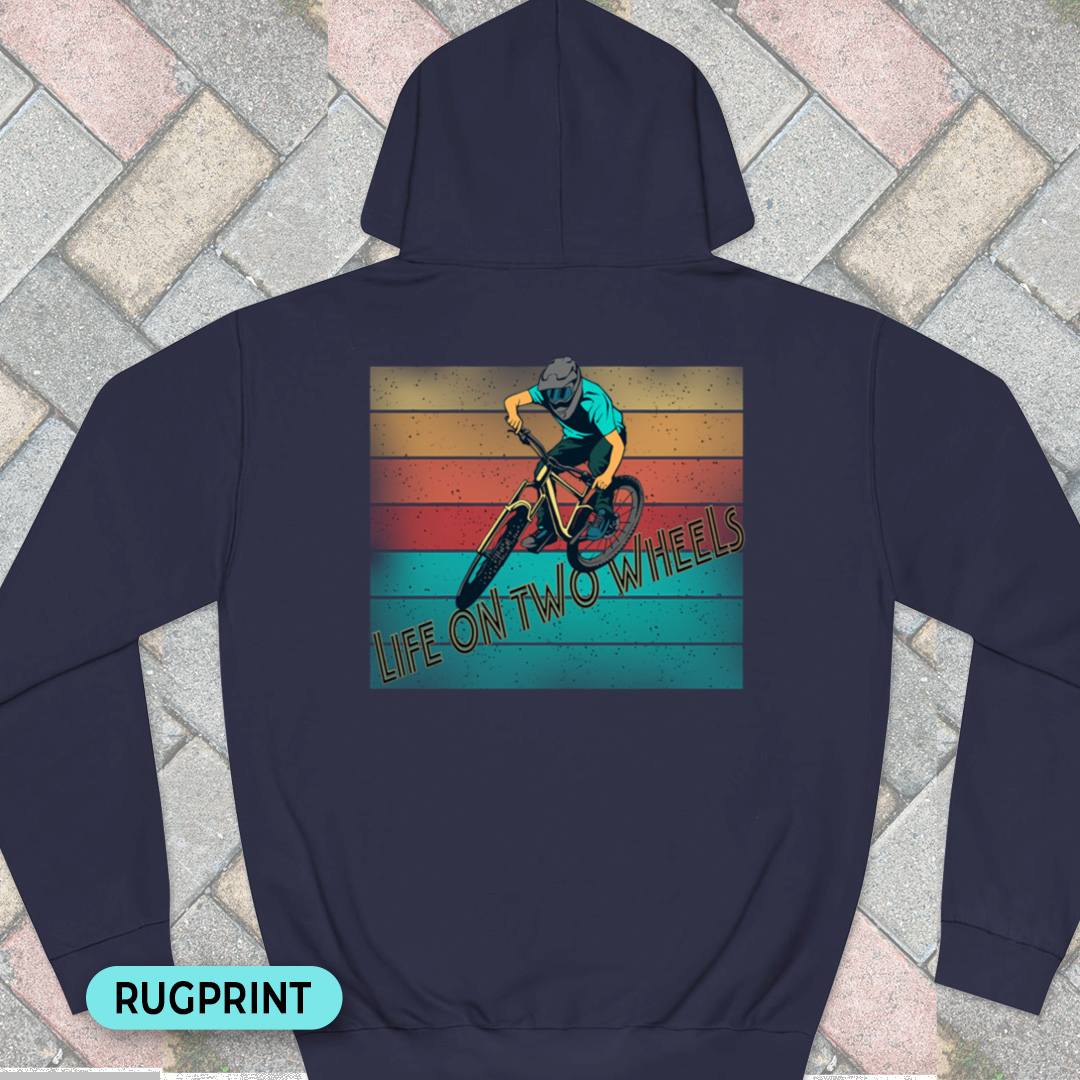 Life on Two Wheels rugprint Hoodie