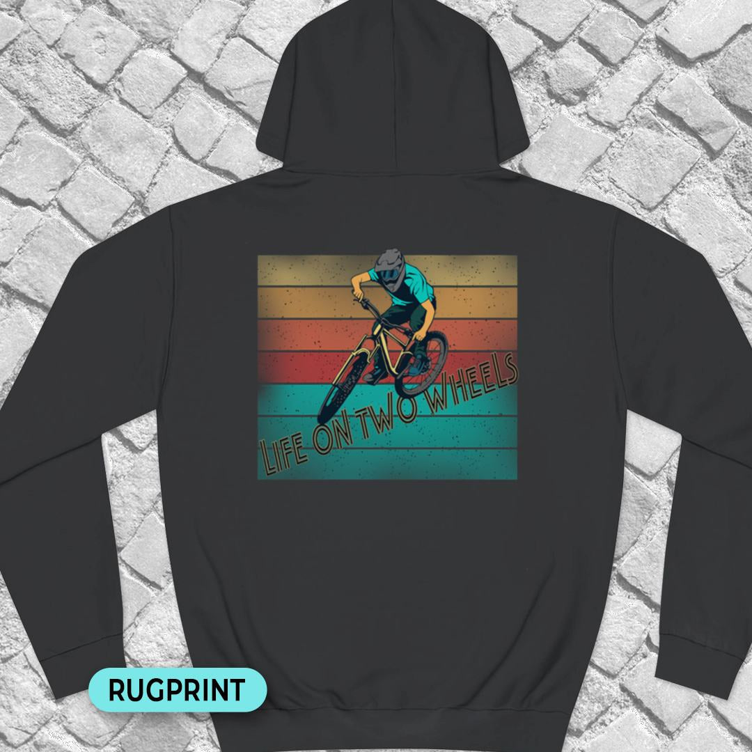 Life on Two Wheels rugprint Hoodie