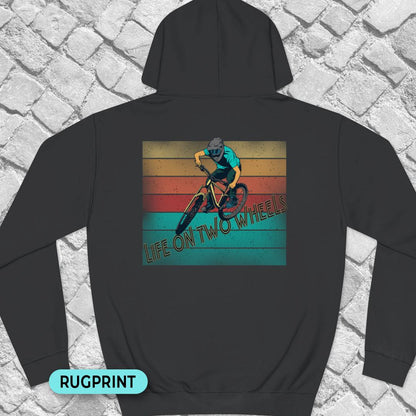 Life on Two Wheels rugprint Hoodie