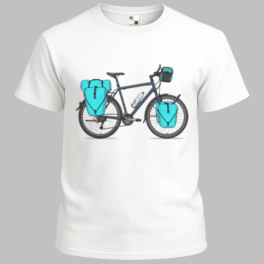 Fiets met tassen T-shirt